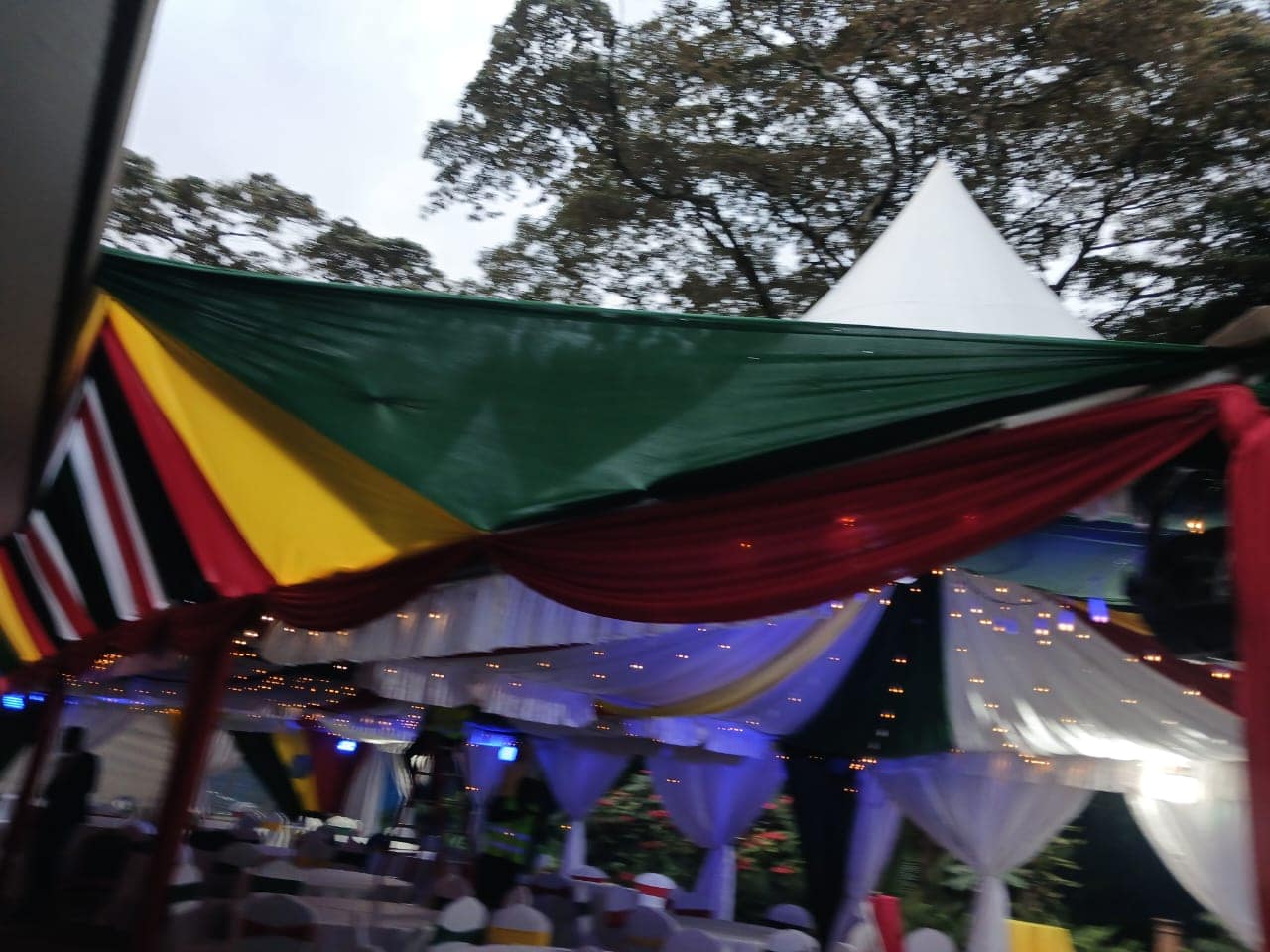 Flag-Themed Tent Décor